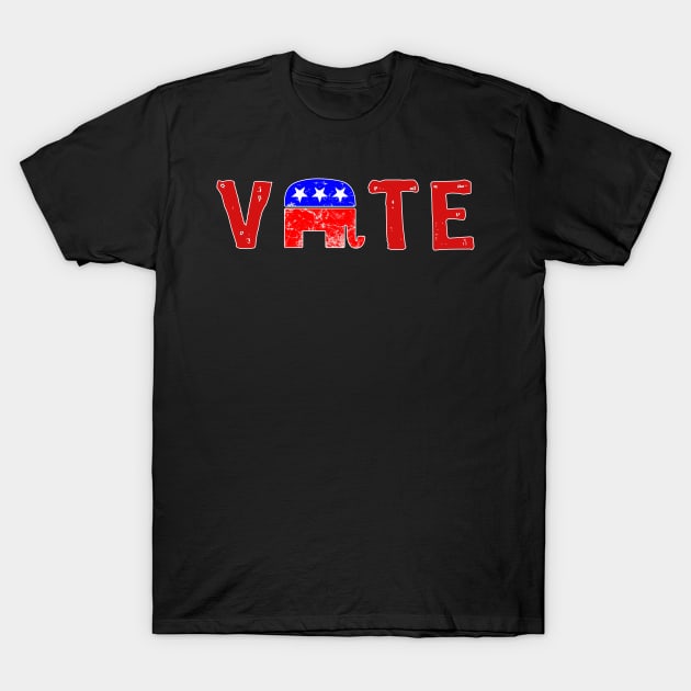 Republican Vote Vintage Elephant T-Shirt by Scar